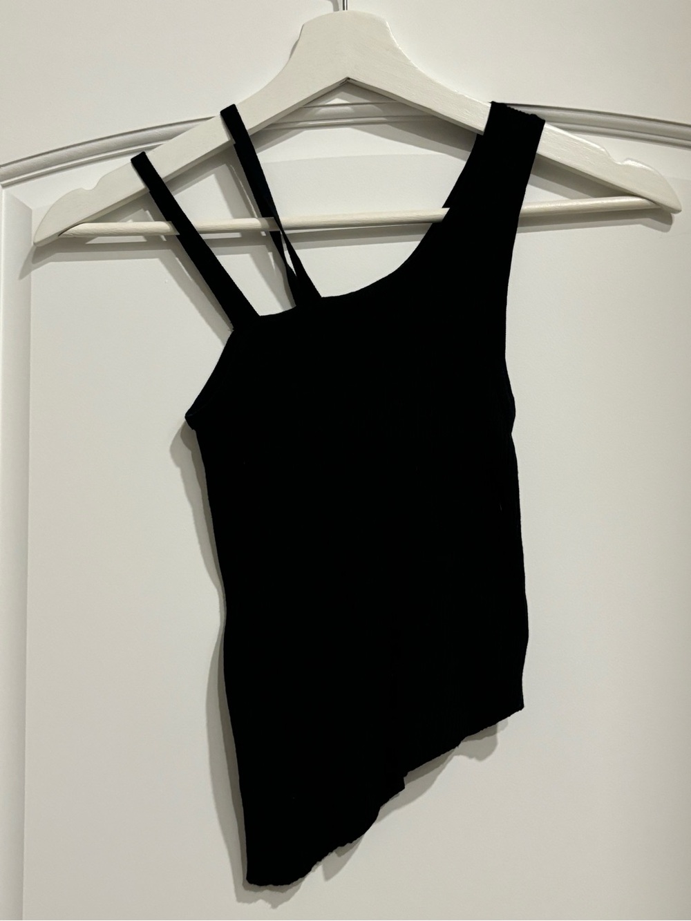 Motel Rocks Black Asymmetric One-Shoulder Tank